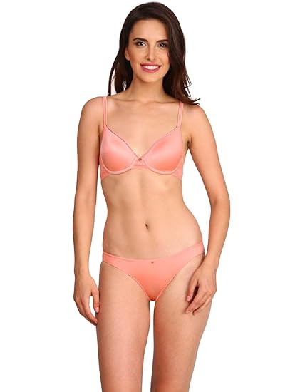 Jockey 2102 Women’s Underwired Padded Microfiber T-Shirt Bra – Medium Coverage with Lace Back & Adjustable Straps